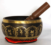 Tibetan Singing Bowl Set - Medicine Buddha (Black Finish)