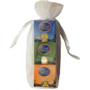 smell good trio - nag champa, sandalwood and patchouli perfume creams