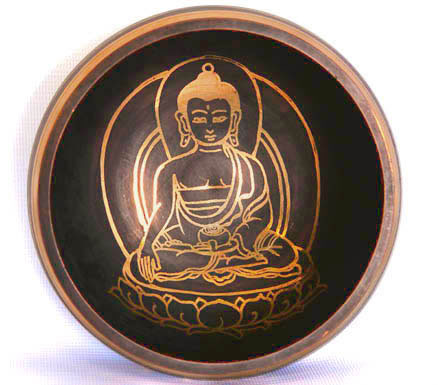 Tibetan Singing Bowl Set - Shakyamuni Buddha (Copper Finish)