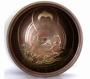 Tibetan Singing Bowl Set - Medicine Buddha (Copper Finish)