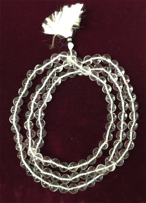 QUARTZ CRYSTAL GEMSTONE MALA 108 beads