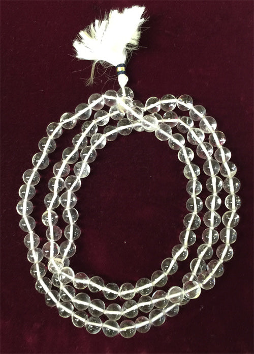 QUARTZ CRYSTAL GEMSTONE MALA 108 beads