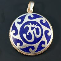 OM PENDANT- LAPIS LAZULI Sterling Silver