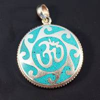 OM PENDANT- TURQUOISE Sterling Silver