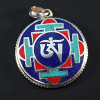 TIBETAN OM DESIGN Sterling Silver Pendant