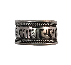 TIBETAN RING - Om Mani Padme Hum - 1/2 inch