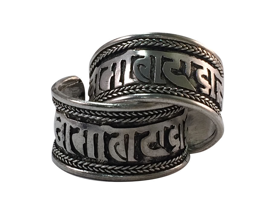 TIBETAN RING - Om Mani Padme Hum - 1/2 inch