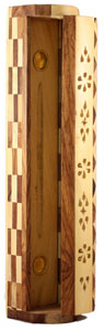 COFFIN BOX BURNER Fancy Wood Inlay