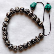 DZI BEADS Wrist Mala with Adjustable Cord