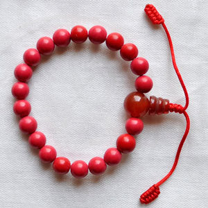 CORAL BEADS Stretch Wrist Mala