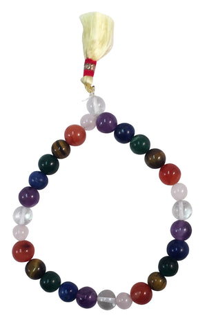 CHAKRA GEMSTONE WRIST MALA Stretch Bracelet