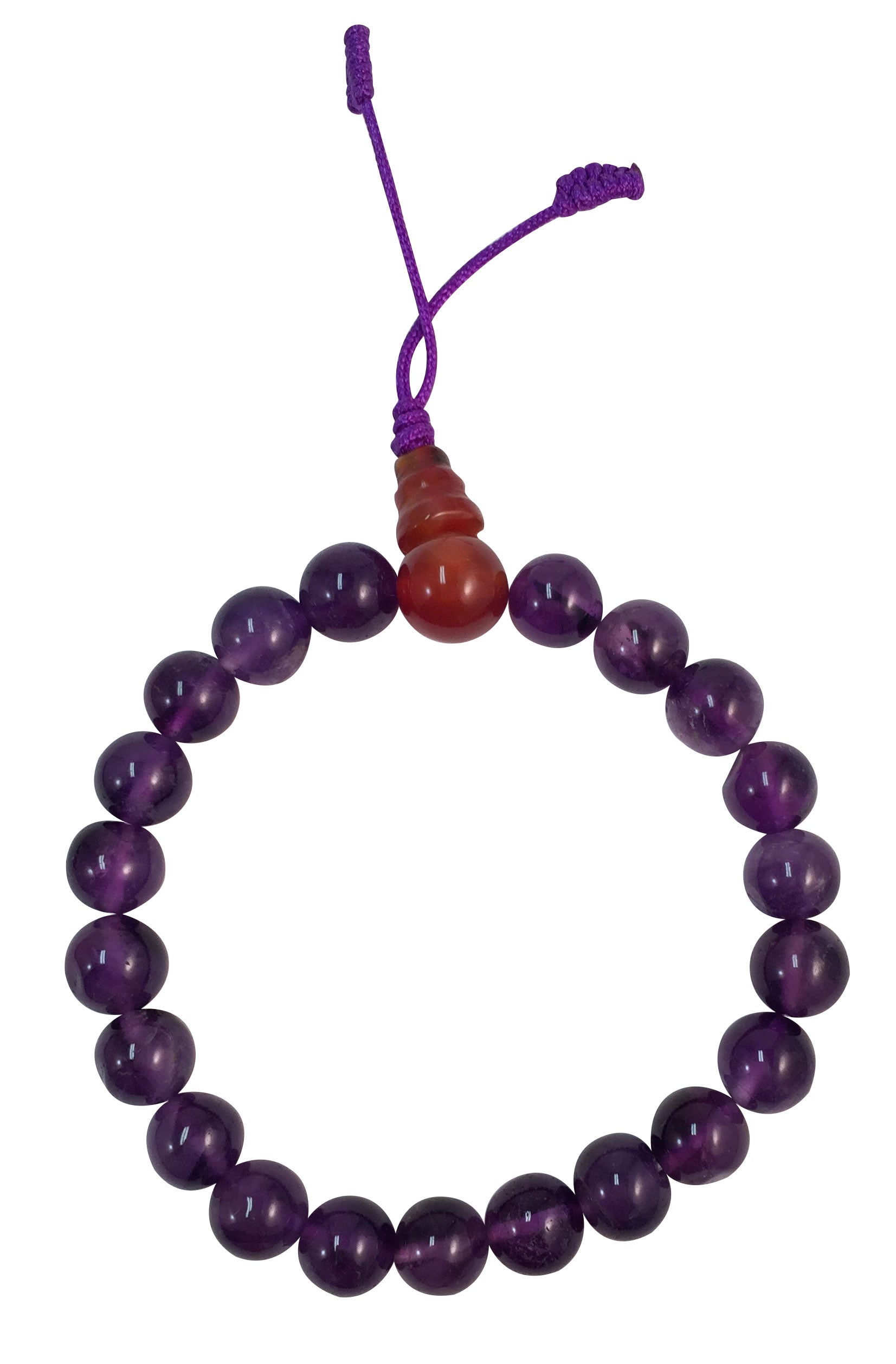 AMETHYST with CARNELIAN Stretch Wrist Mala