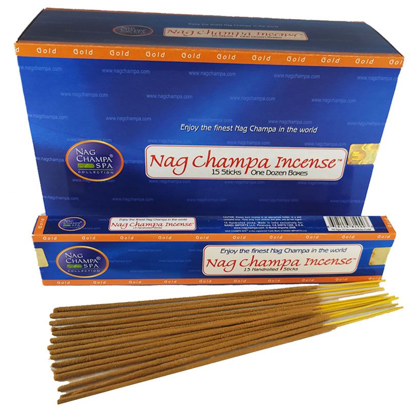 Nag Champa Gold Incense - 15 Sticks, Dozen