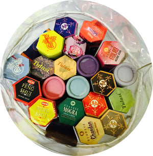 INCENSE GRAB BAG - 15 Tubes - 300 Sticks - Bonus Nag Champa Gold- 40 Sticks & Free Holder.