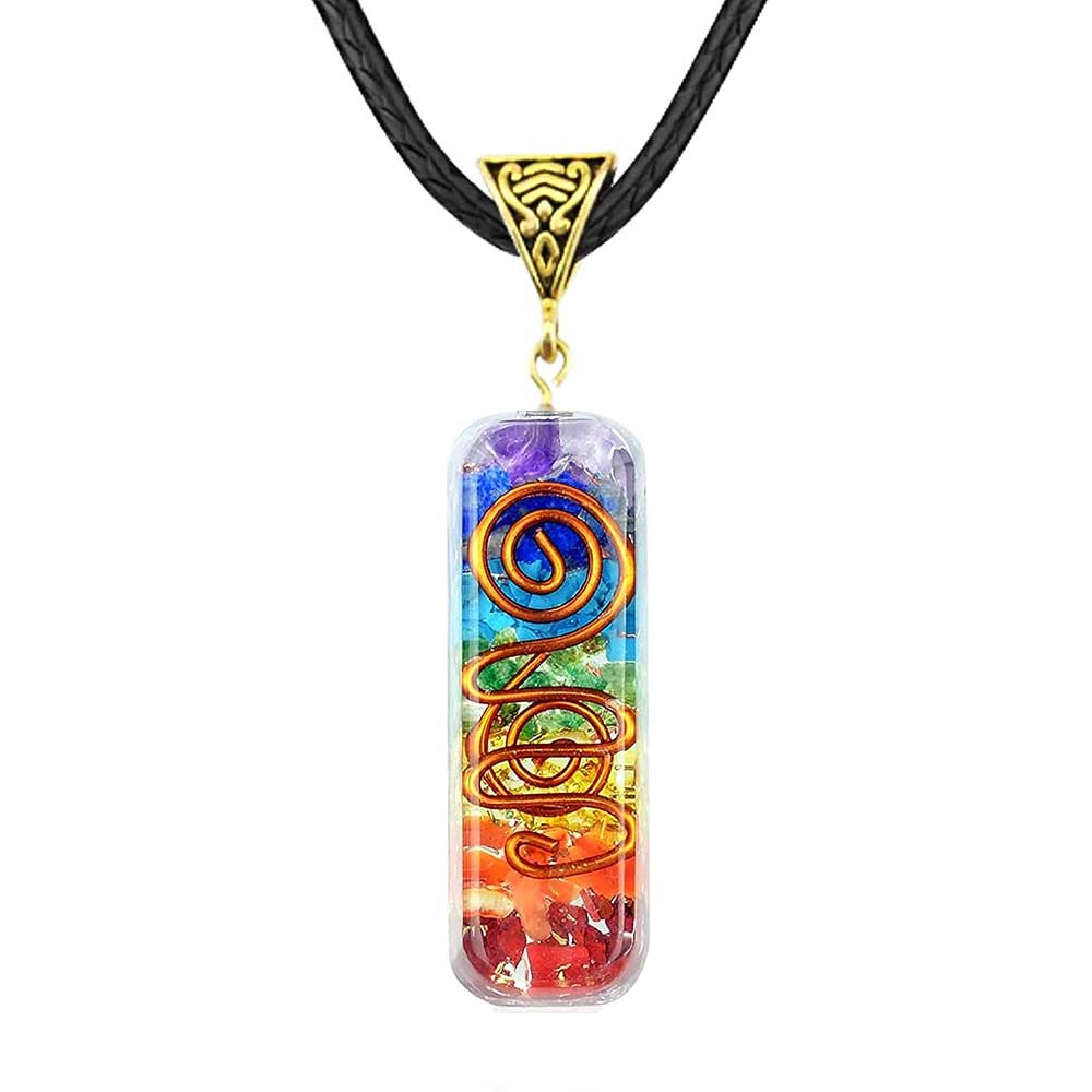 Seven Chakra Orgone Pendant