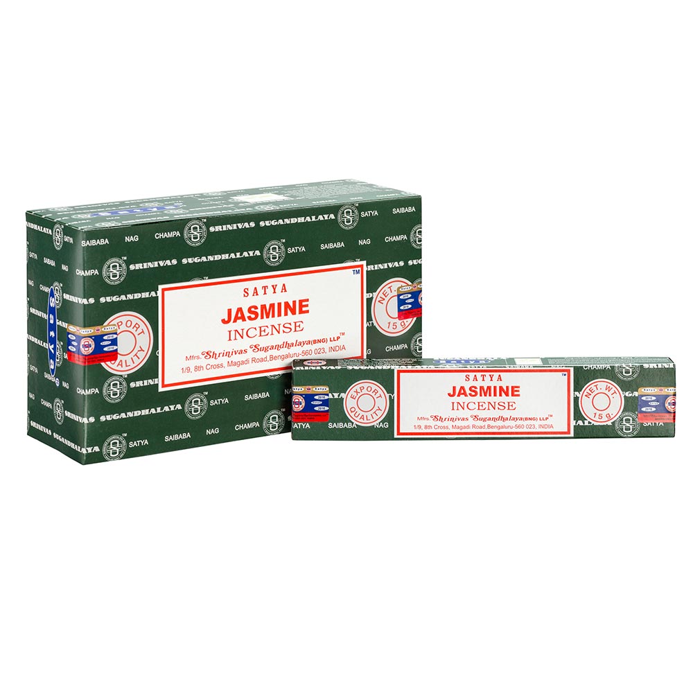 Satya Jasmine Incense Sticks (BNG) - 15 Grams - One Dozen boxes