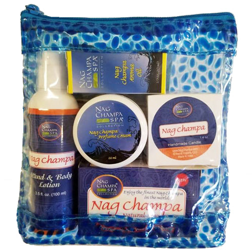 Nag Champa Lover's Spa Gift Set  (Lotion, Soap, Perfume Roll-on, Candle, Solid Perfume)