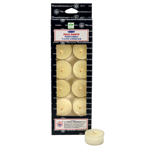 Palo Santo Tea Light Candles - Box Of 12, from Satya Bengaluru (BNG)