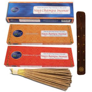 Nag Champa Gold Variety Pack - (3 Boxes X 100 Sticks) With Free Burner-NAG-VAR-100