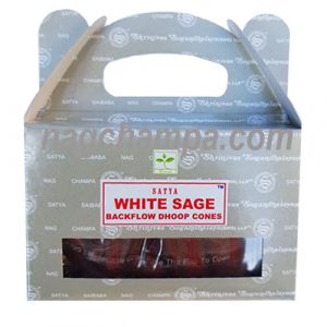 White Sage Backflow Cones (Satya) - Box Of 24-BFCONES-WHITE SAGE