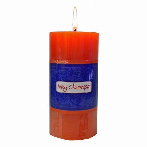 Nag Champa Pillar Candle - 3 X 6 Inch Hand Made
