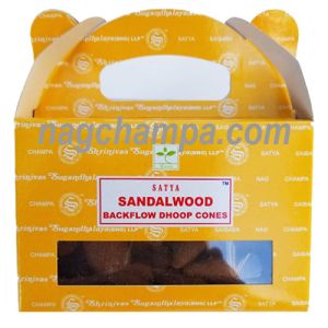 Sandalwood Backflow Cones (Satya) - Box Of 24-BFCONES-SANDAL