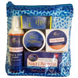 Nag Champa Lover's Spa Gift Set  (Lotion, Soap, Perfume Roll-on, Candle, Solid Perfume)-SPA-2