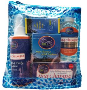 Nag Champa Lover's - WASH YOUR HANDS! Gift Set (Soap, Hand Sanitizer, Hand Lotion, Aroma Oil and Solid Perfume)-SPA-30