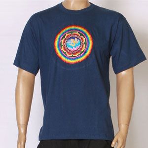 EMBROIDERED T-SHIRT- COSMIC OM design - Blue-TS-2