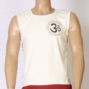 OM TANK TOP with Mantras on Back - Natural Cotton-YOGA-1
