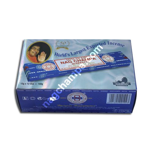 Satya Sai Baba Nag Champa Incense Sticks 480 Grams Box 12 Packs Of 40 Grams Box 